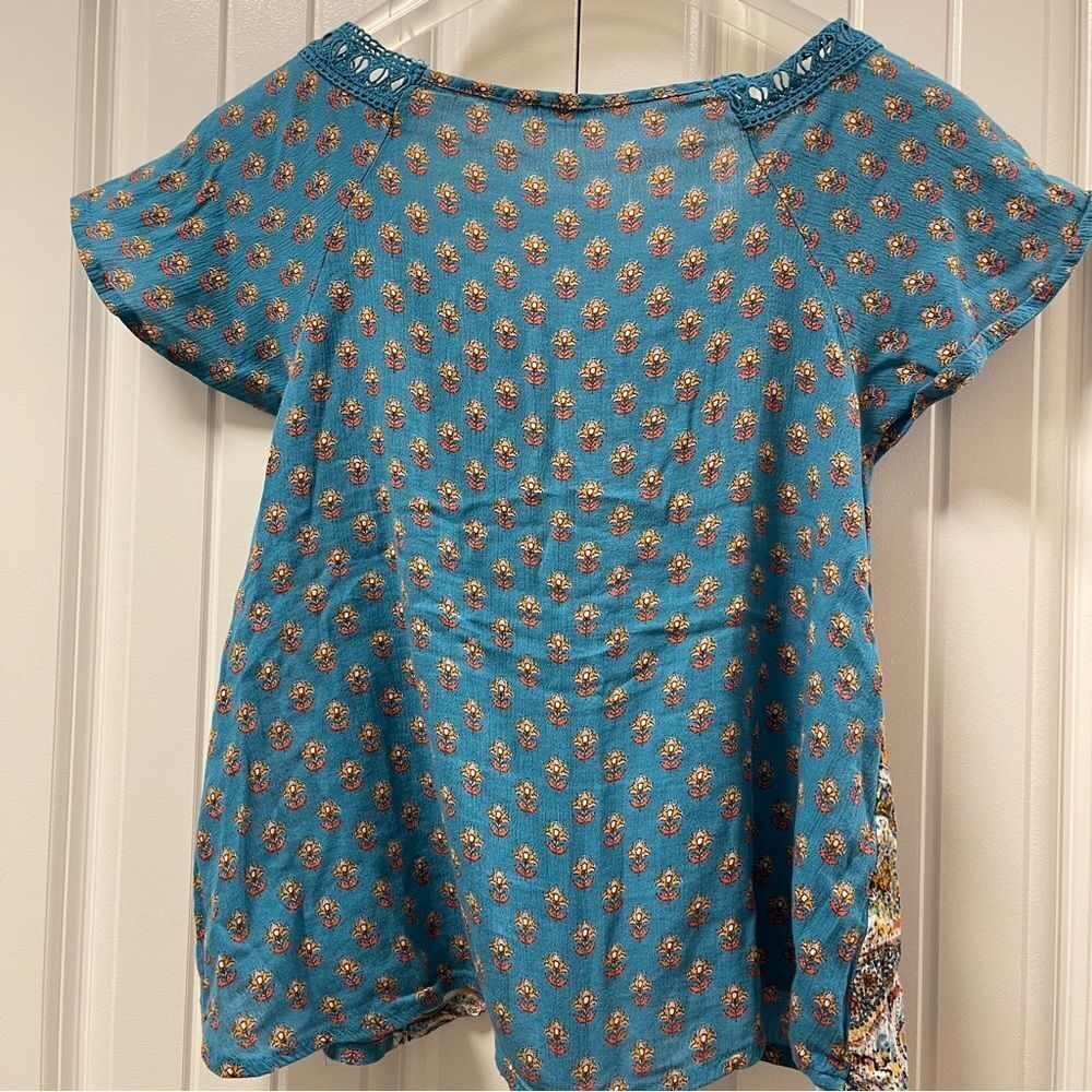 Hollister Boho Blouse Blue Floral - S - Picture 7 of 11